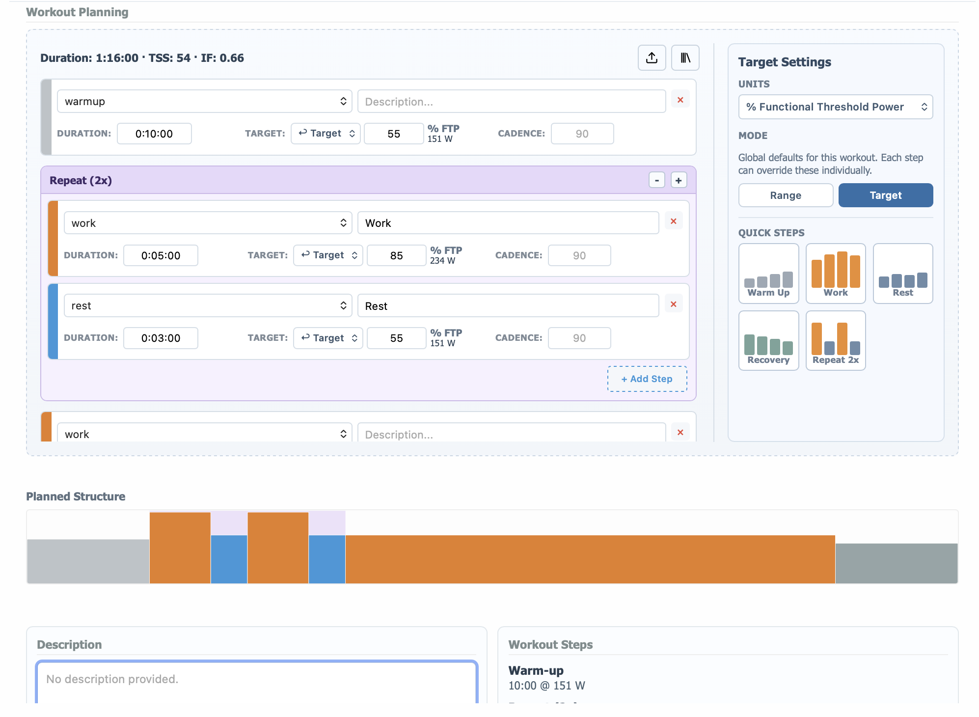 Edzéstervező + Quick Steps