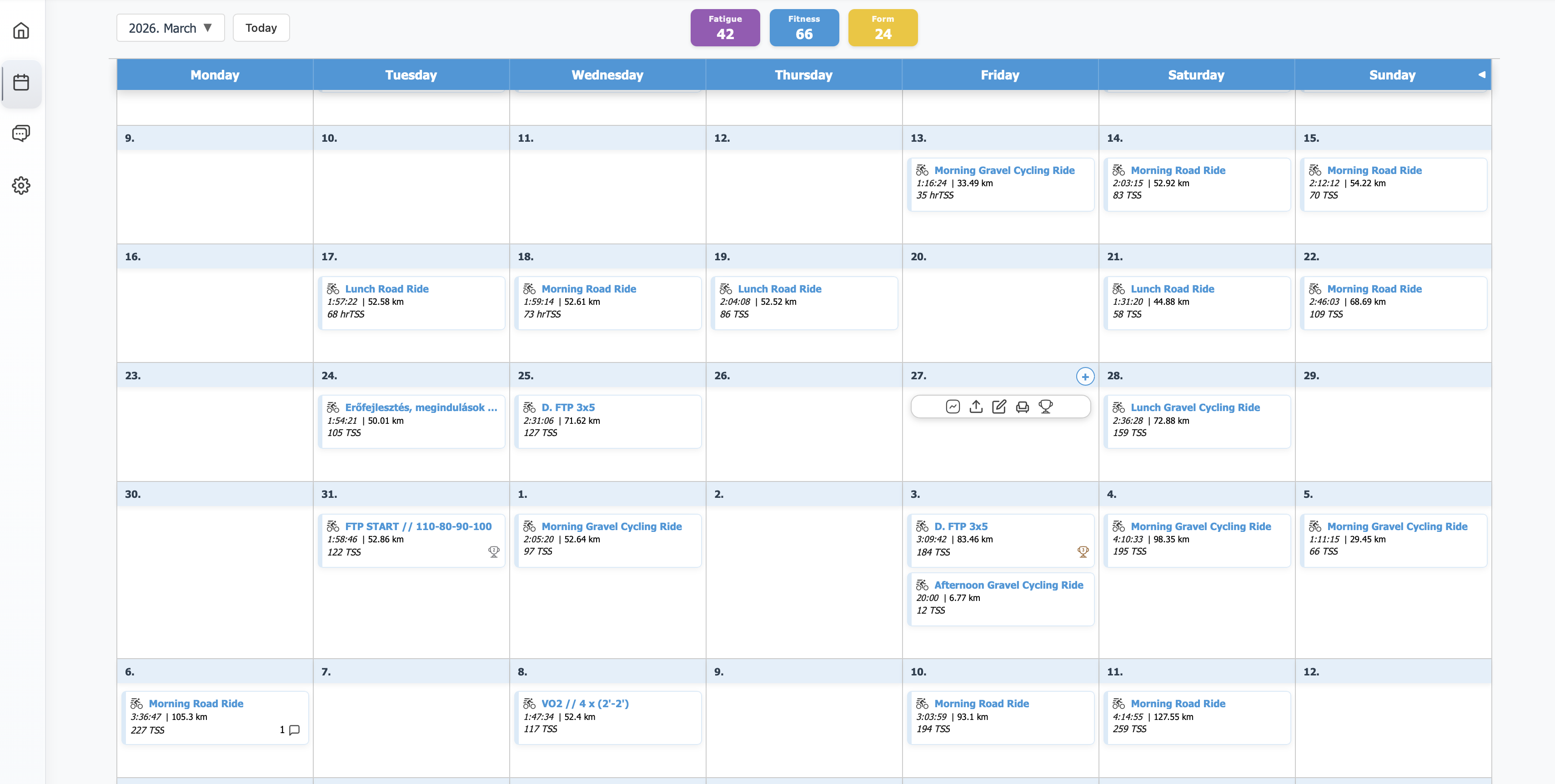 Naptár napi workflow
